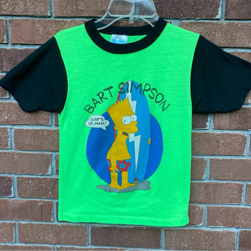 Vintage 1990 Bart Simpson Boys Pajama Top Single Stitch Fits 8/10